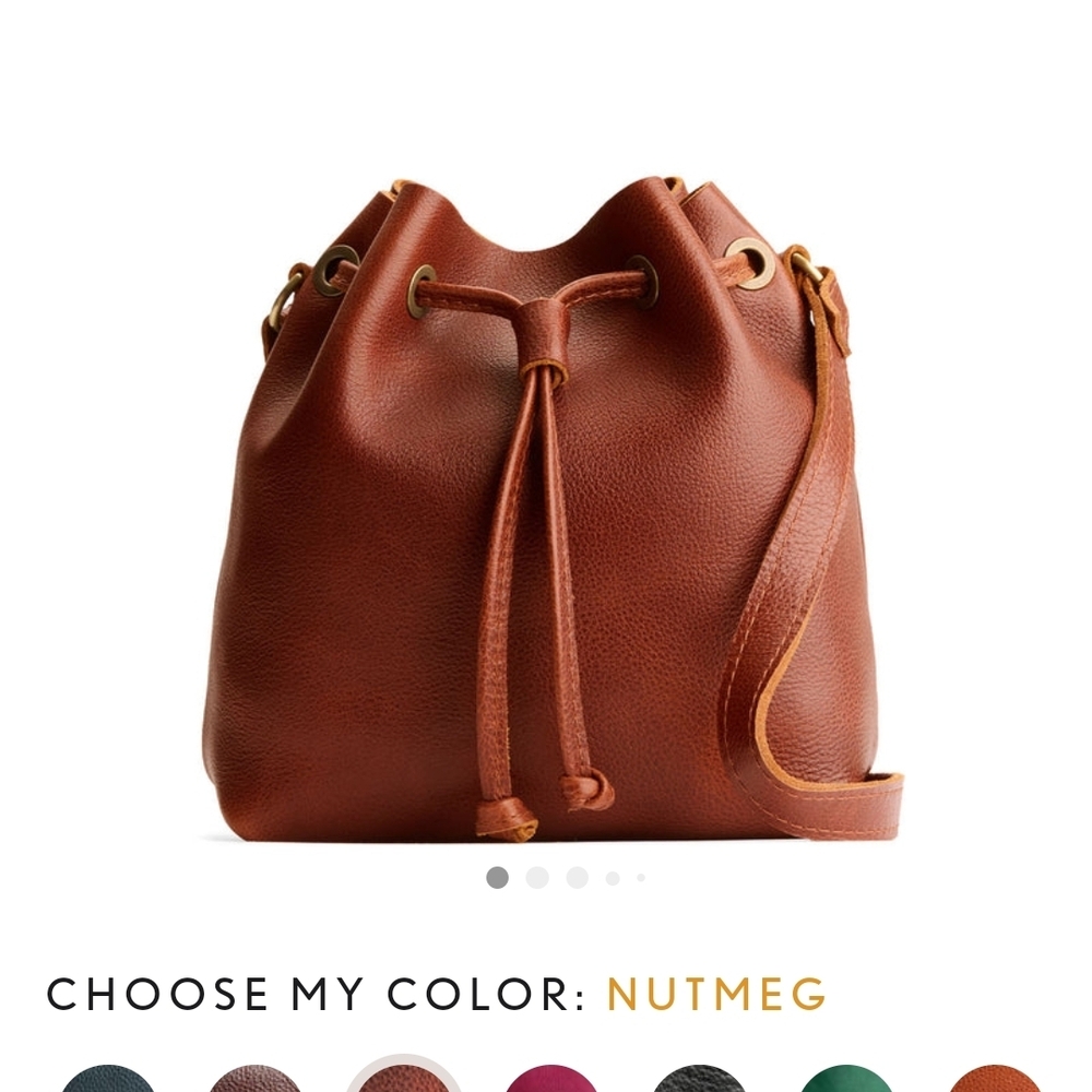 Nutmeg Drawstring Bucket Shoulder Bag